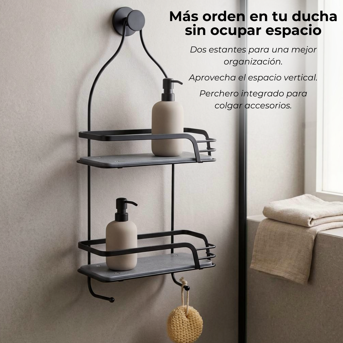 Organizador de Ducha Doble sin Taladro Mafi Home