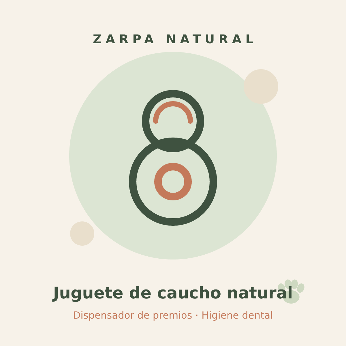 Juguete masticable de caucho natural Zarpa Natural